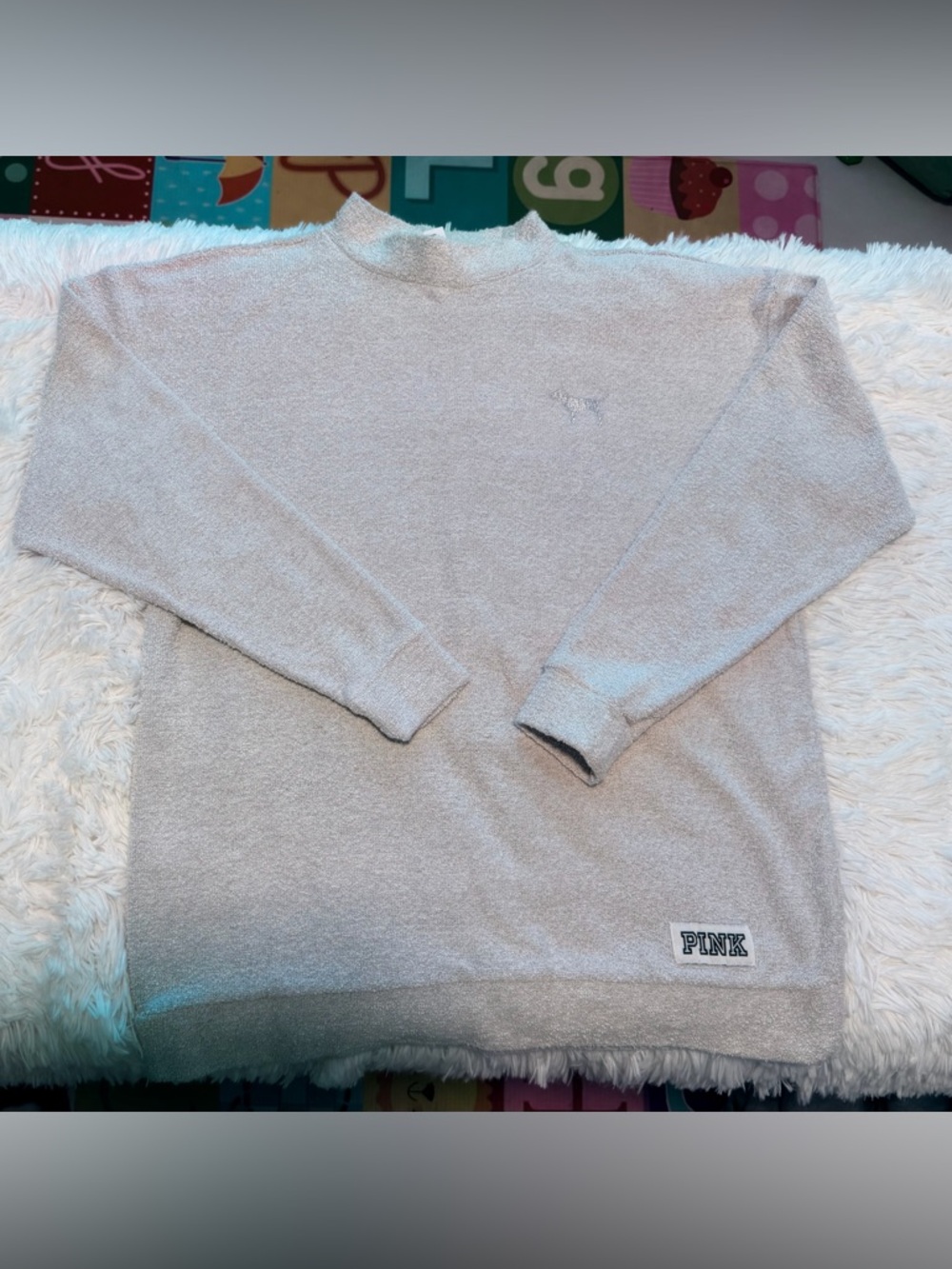 Victoria's Secret PINK Light Gray Crewneck Sweatshirt